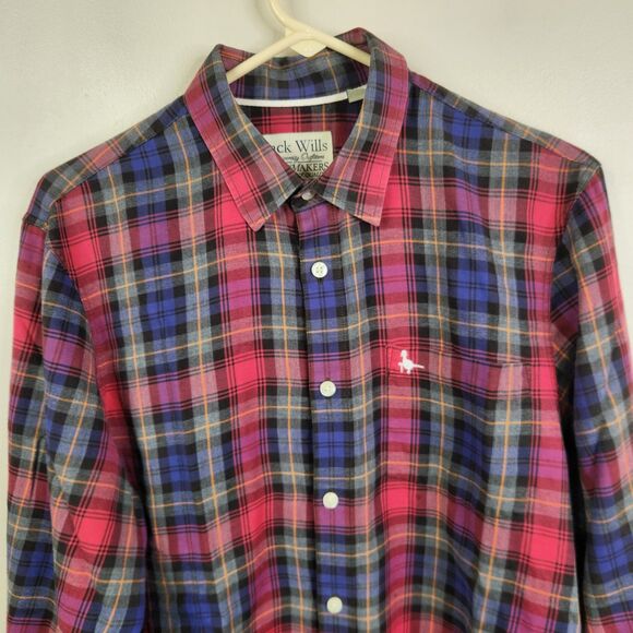 Jack Wills Mens Long Sleeve Tartan Plaid Button Down Shirt Medium - Picture 2 of 7